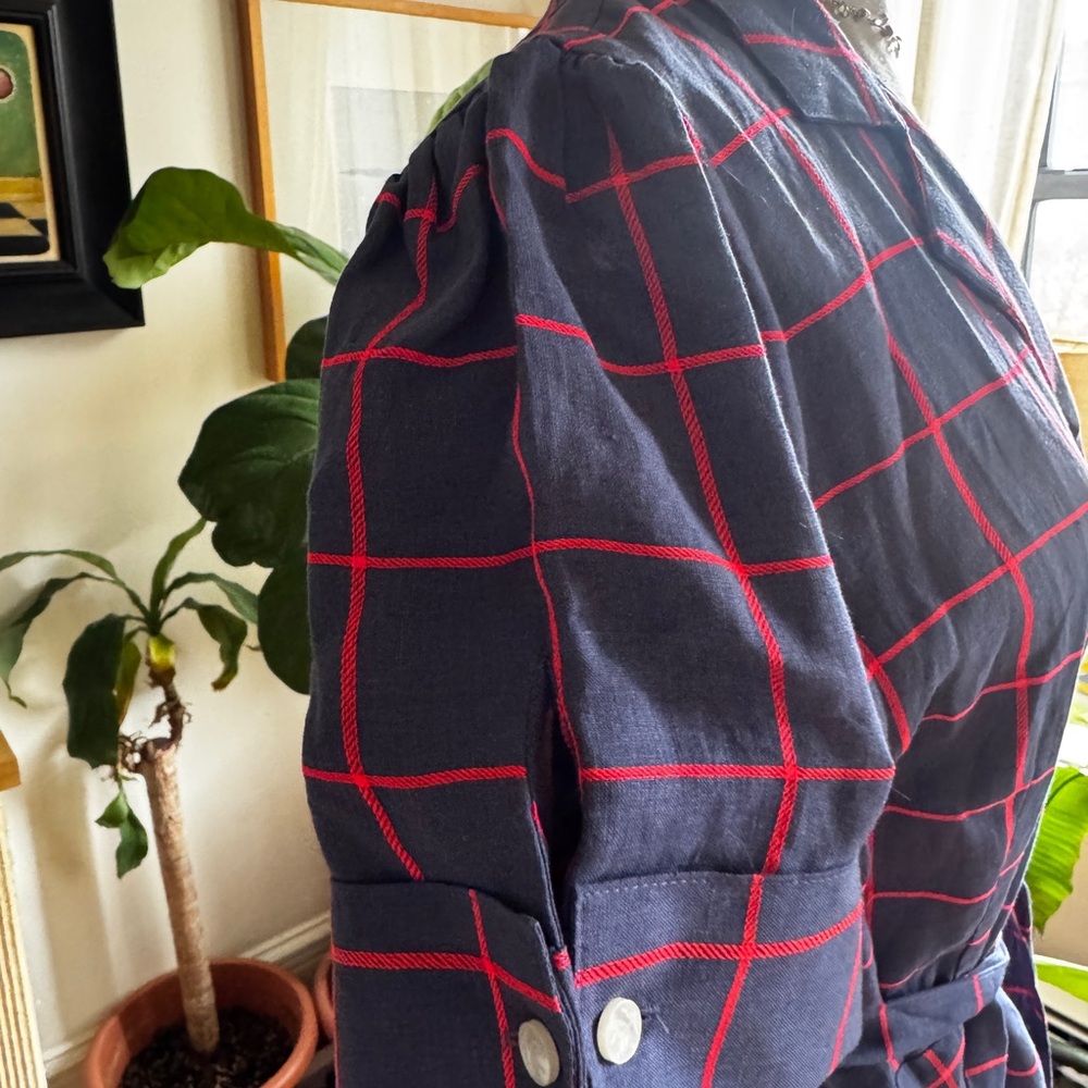 Brooks Brothers Navy and Red Plaid Dress - Picture 5 of 8